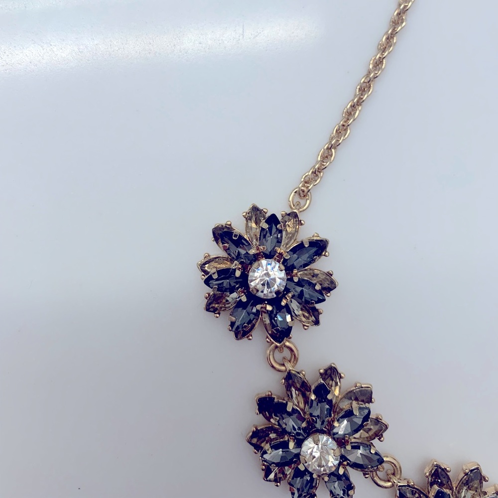 Banana Republic necklace with crystal flowers.  NWT.